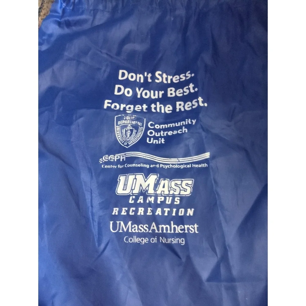 Umass Amherst Campus Recreation Blue Pull String Bag